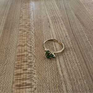 Elegant Gold Tone with Green Stones